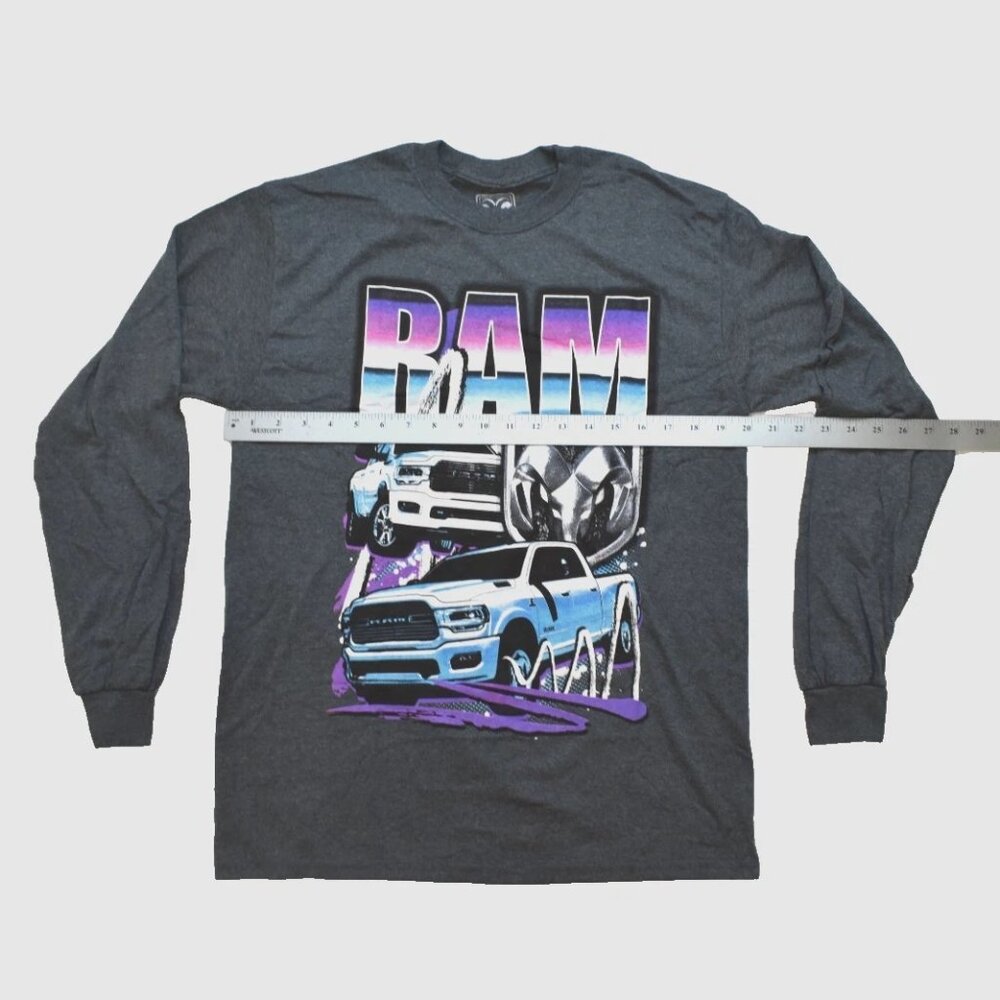 Dodge Ram Truck Charcoal Heather Long Sleeve Adult Shirt New S/M - Picture 4 of 7